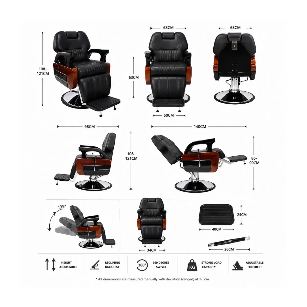 #2808BQ Classic Barber Chair - Image 6