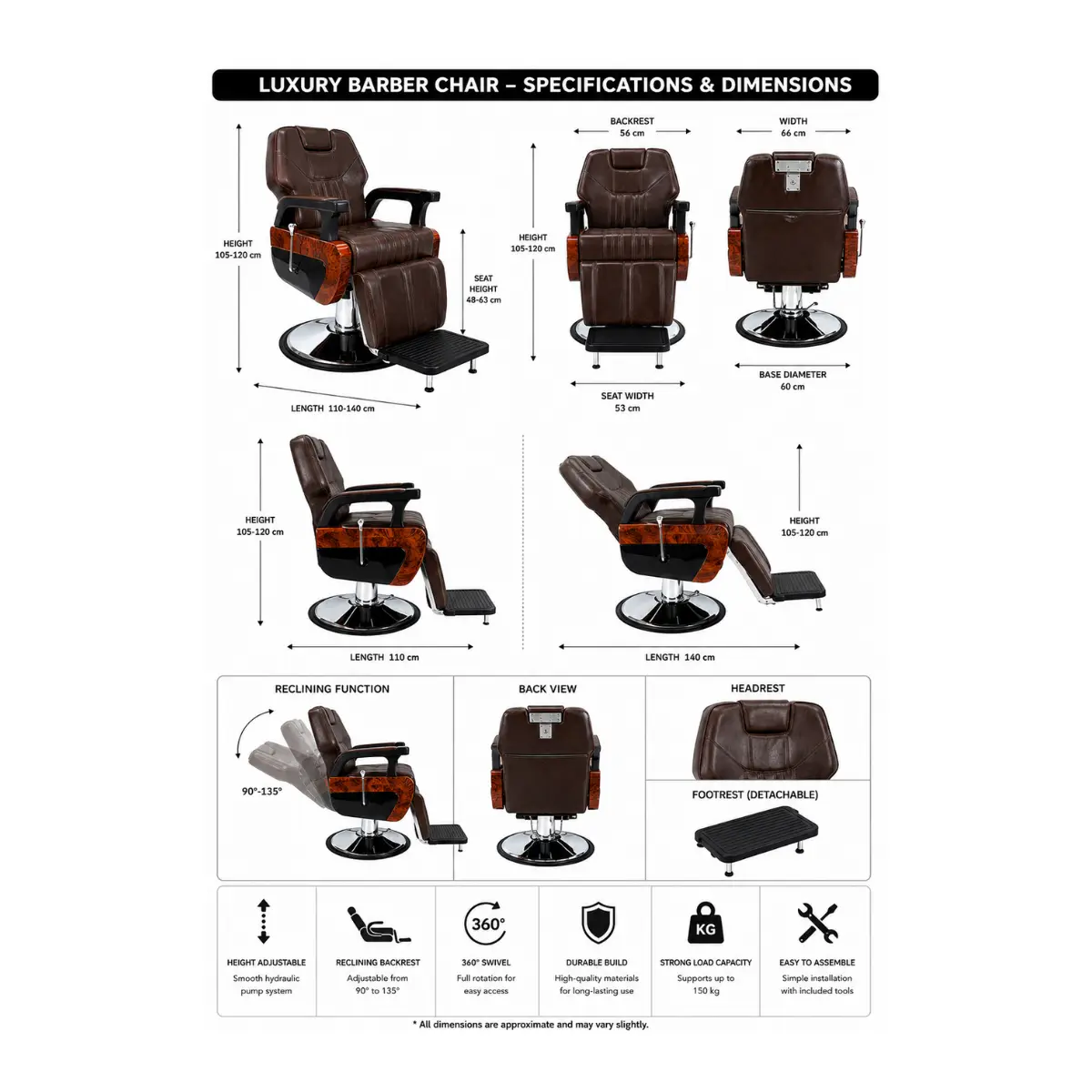 #2808BQ Classic Barber Chair - Image 7