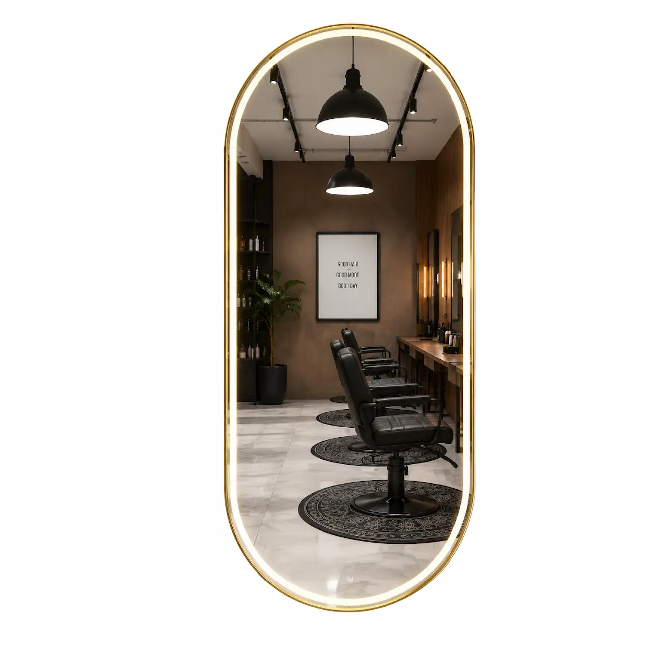 #SM001 Oval LED Salon Mirror