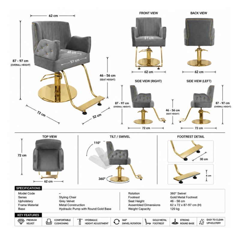 #YP10/83B Styling Chair - Image 8