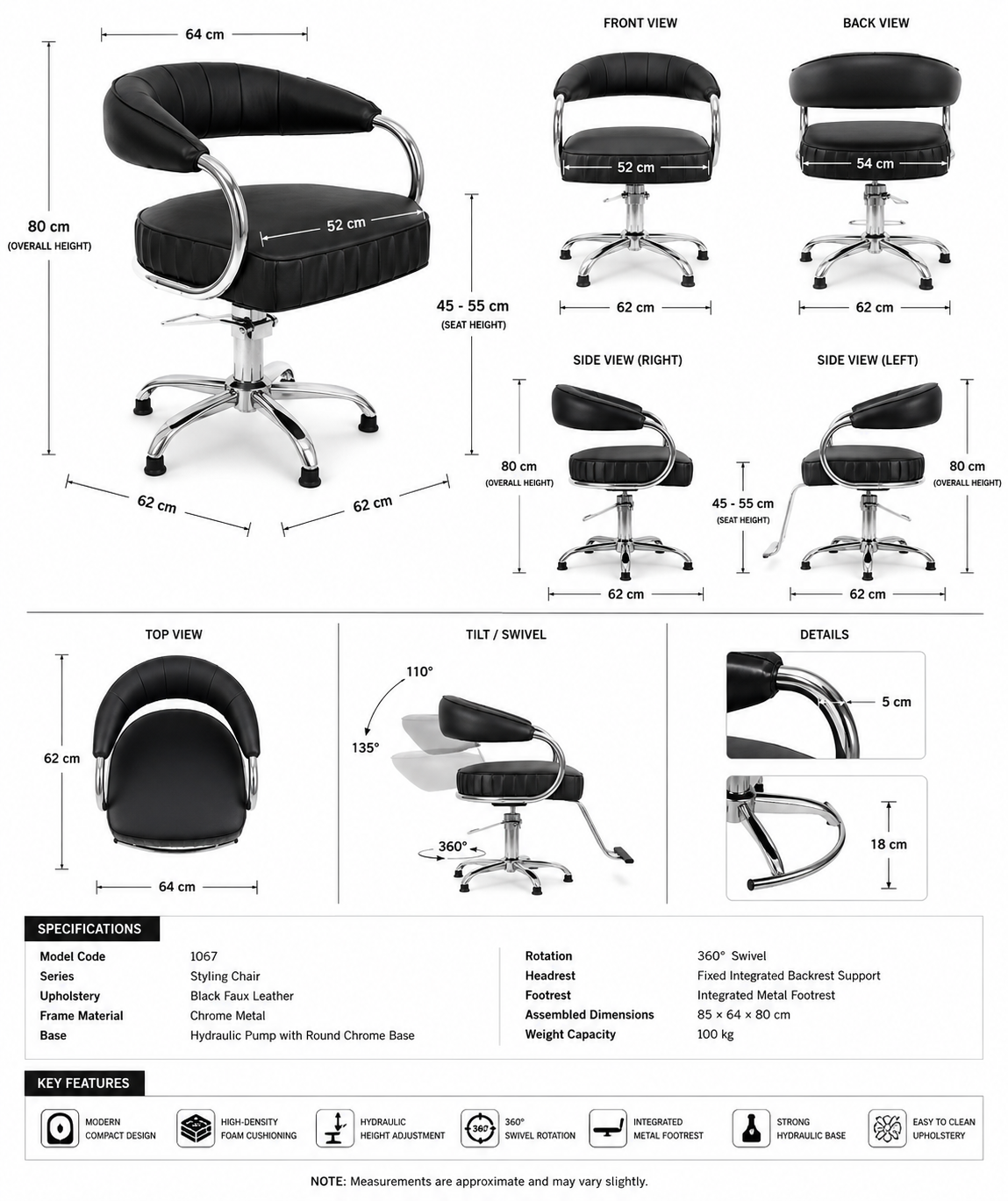 #3117 Salon Styling Chair - Image 14