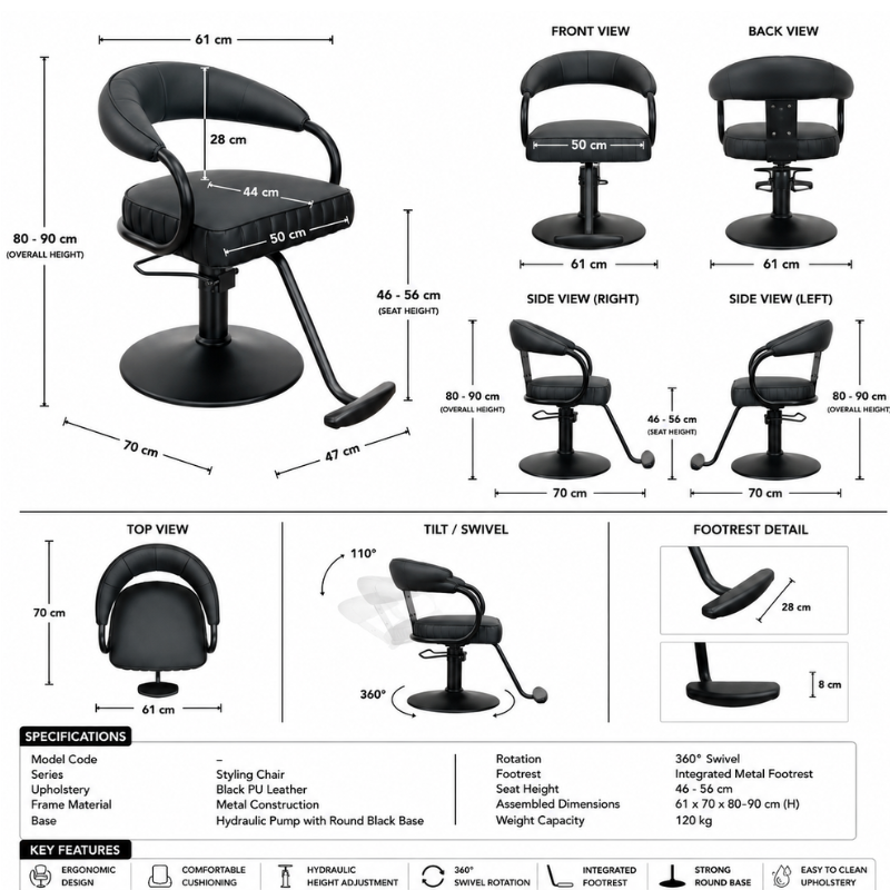 #3117 Salon Styling Chair - Image 15