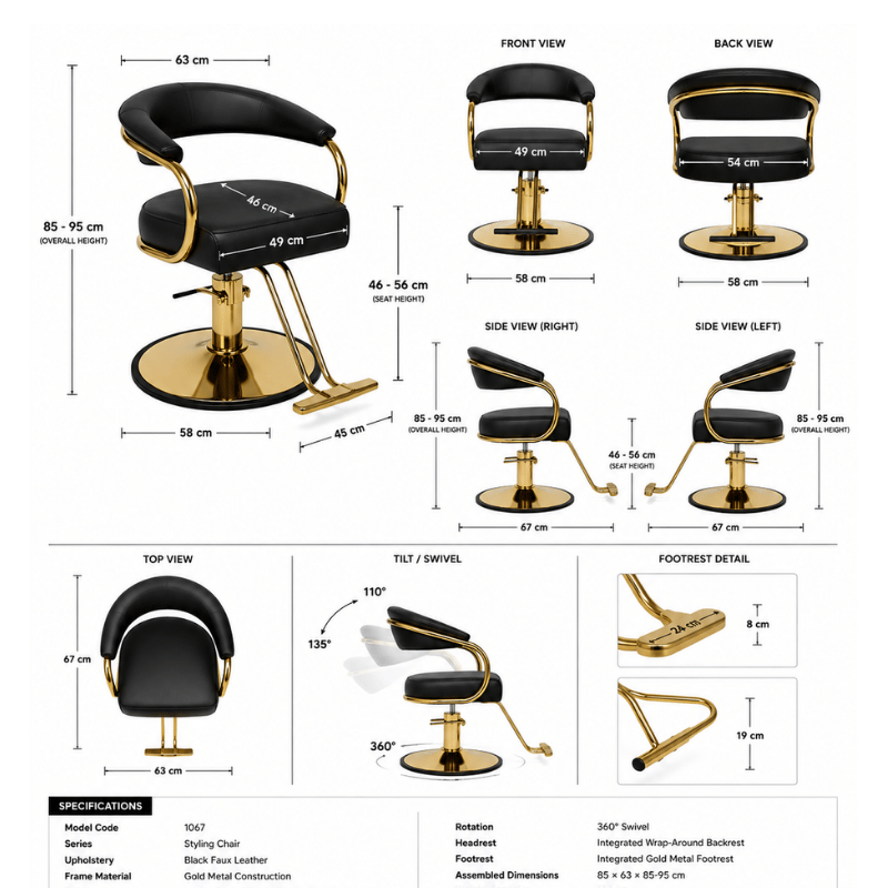 #3117 Salon Styling Chair - Image 11