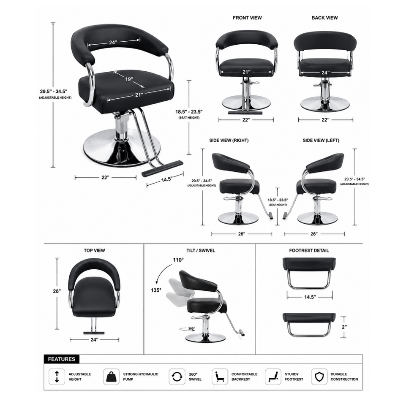 #3117 Salon Styling Chair - Image 12