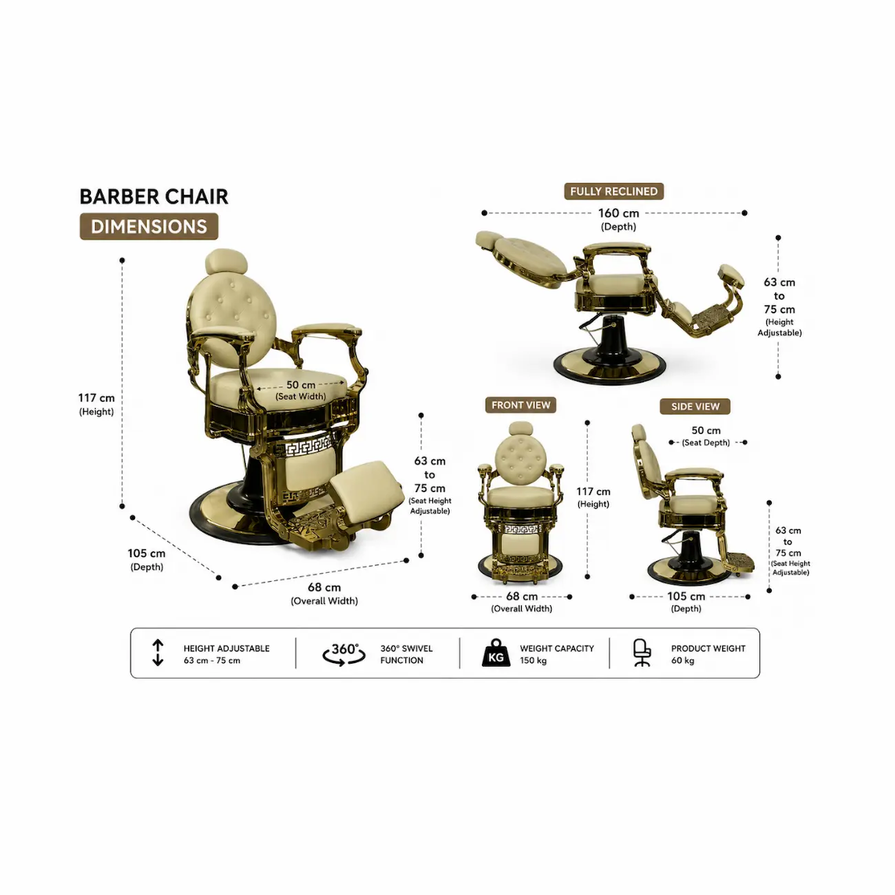 #8827BG Professional Barber Chair - Image 5