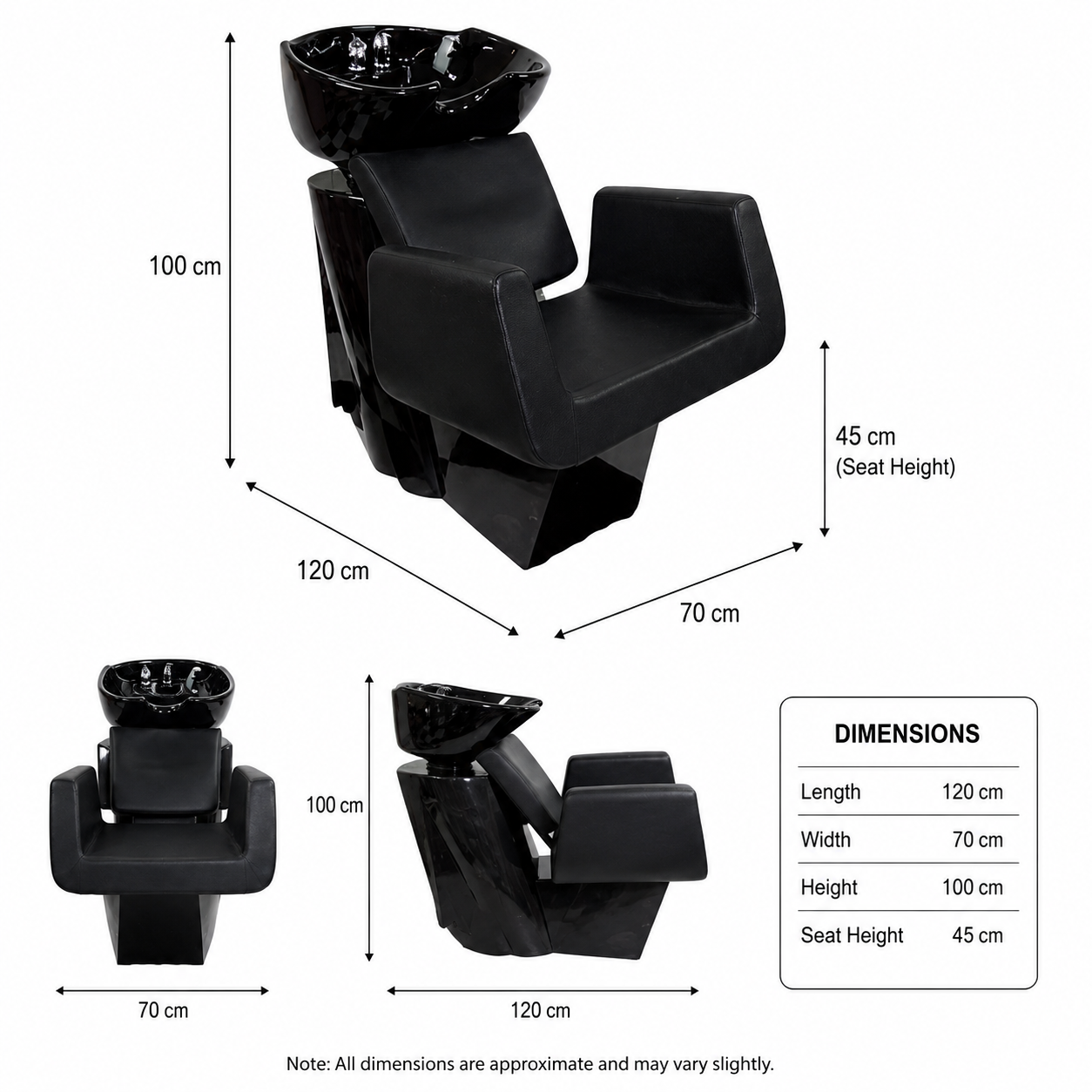 #653 Professional Shampoo Basin Chair - Image 2