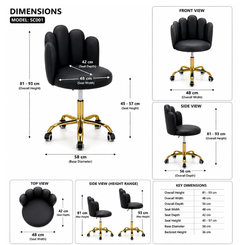#MAN101-Scallop Back Salon Chair - Image 5